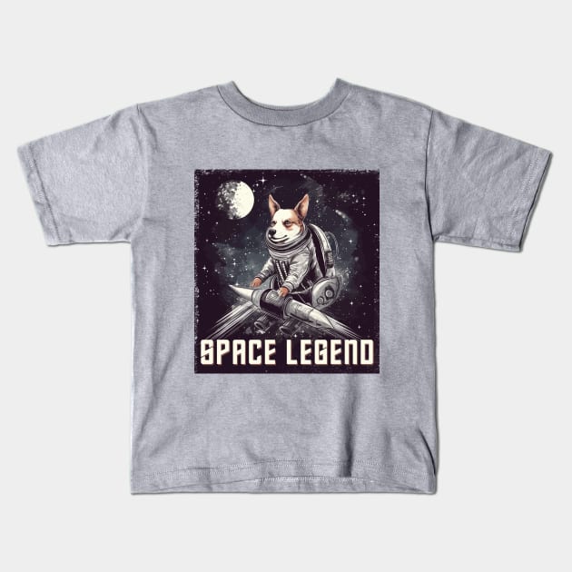 A god riding the rocket in the space Kids T-Shirt by TVEX19